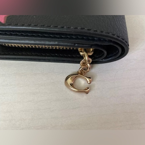 coach Snap Card Case Wallet With Disco Star Print Black Multi - Picture 4 of 8